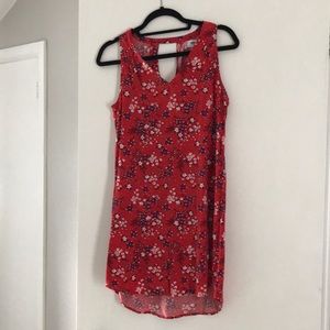 Red Floral Shift Dress
